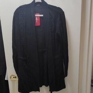 Stylish Black Open-Front Cardigan